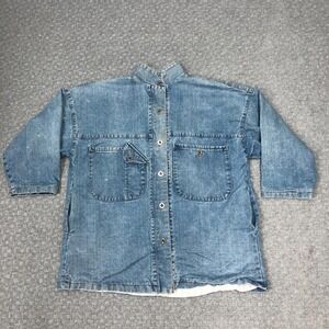 Current Seen Denim Coat Mens XL Blue Lined Overcoat Workwear Casual Style 5536